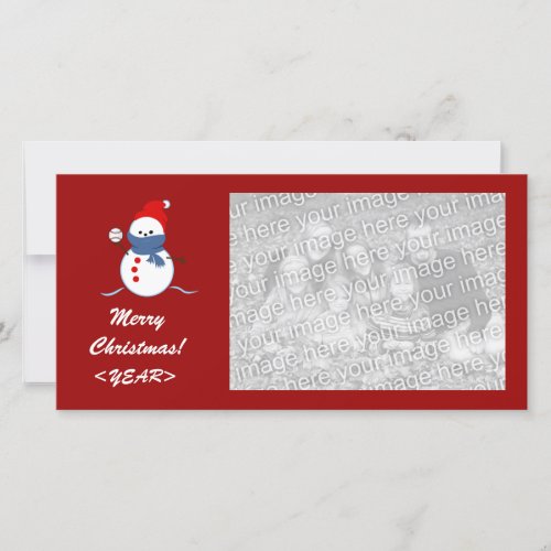 Photo Card _ Christmas Baseball Snowman