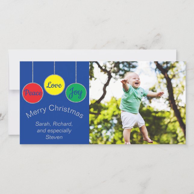 Photo Card Christmas Ornaments 2 sided (Front)