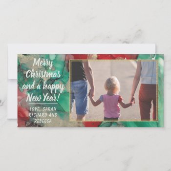 Photo Card "christmas Reds & Greens" by ChristmasHappy at Zazzle