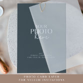 Romantic Calligraphy Monogram Photo Wedding All In One Invitation