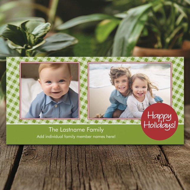 Photo Card: Happy Holidays - 2 photos - horizontal Holiday Card (Custom Holiday Photo Card)