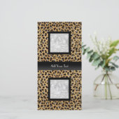 Photo Card Leopard Animal Look Elegant Black (Standing Front)