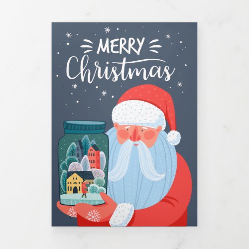 PHOTO CARD  Merry Christmas  Santa Claus Winter