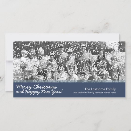 Photo Card: Merry Christmas with 1 large photo Holiday Card | Zazzle.com