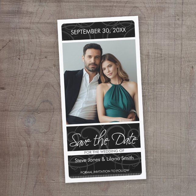 Photo Card: Save the Date (Save the Date - Modern Black Wedding)