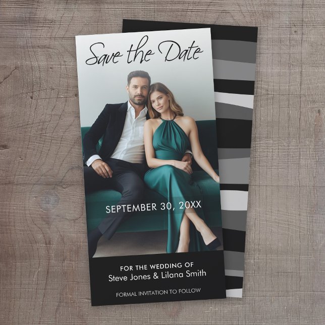 Photo Card: Save the Date - Minimalistic (Save the Date - Modern Black Wedding)