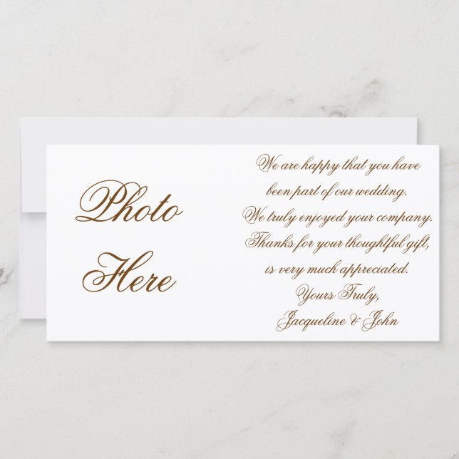 Photo Card ~ Wedding Thank You Picture Bridal (Front)