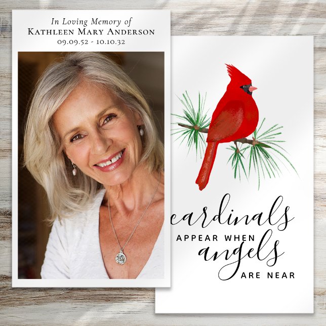 Photo Cardinal Memorial Card (Creator Uploaded)