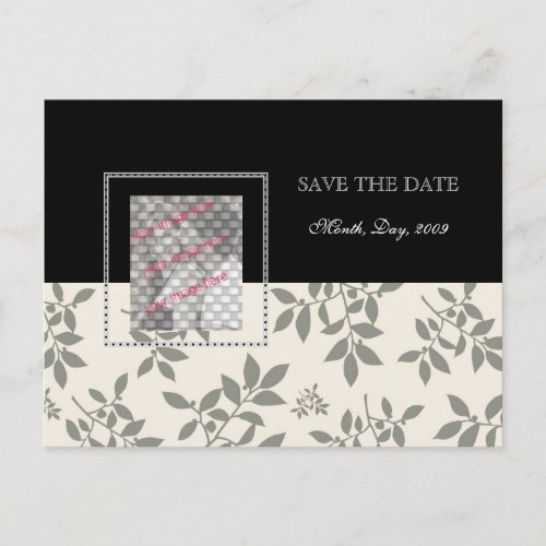 Photo cards Black White save the date postcards
