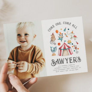 Photo Carnival Birthday Invitation Circus