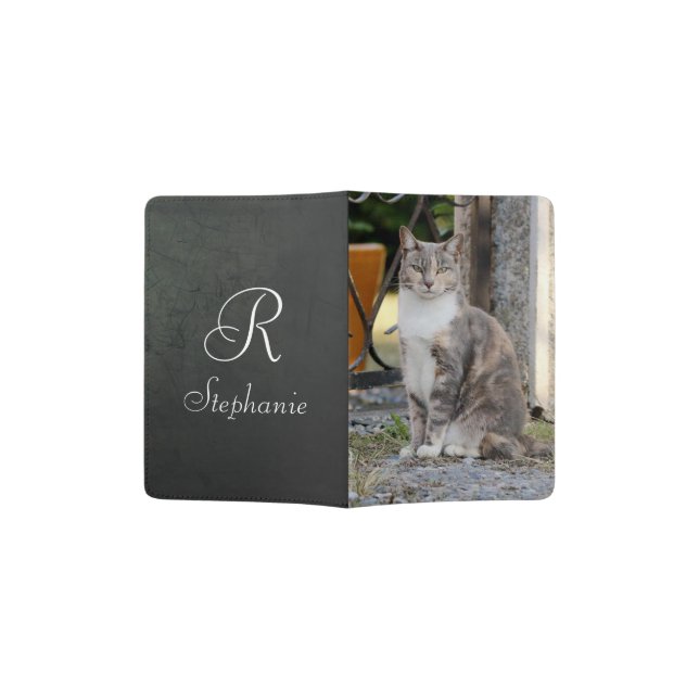 Photo cat , pet , animals . passport holder (Opened)