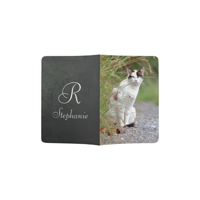 Photo cat , pet , animals . passport holder (Opened)