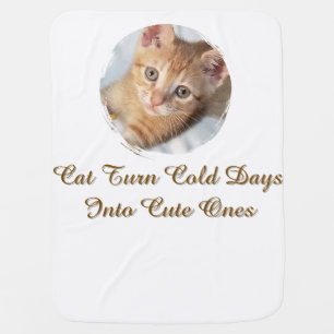 Photo Cat  Text, Replaceable, Funny Baby Blanket