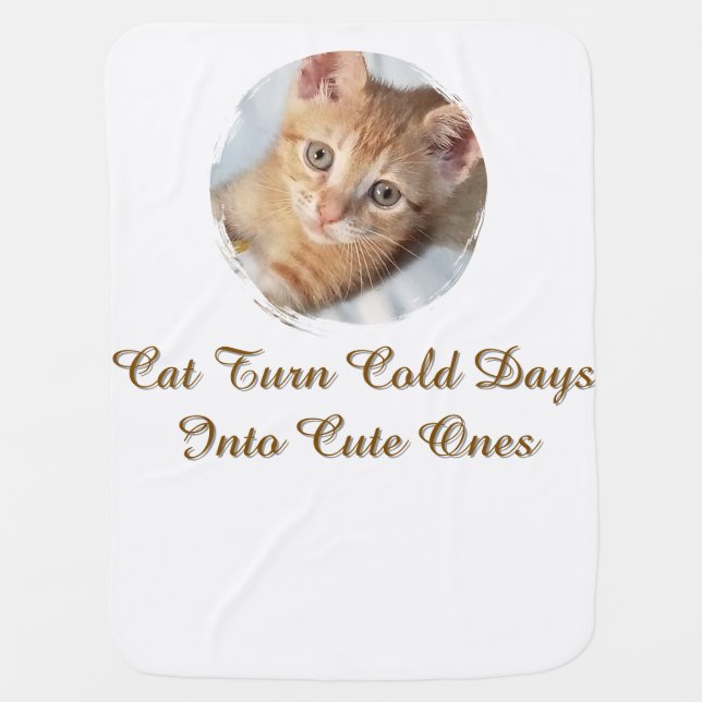 Photo Cat  Text, Replaceable, Funny Baby Blanket (Front)