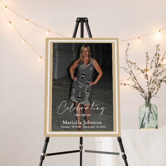 Photo Celebrating the life Woman Funeral Poster (In Situ (Stand))