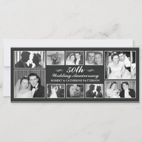 Photo Celebration 50th Wedding Anniversary Custom Announcements