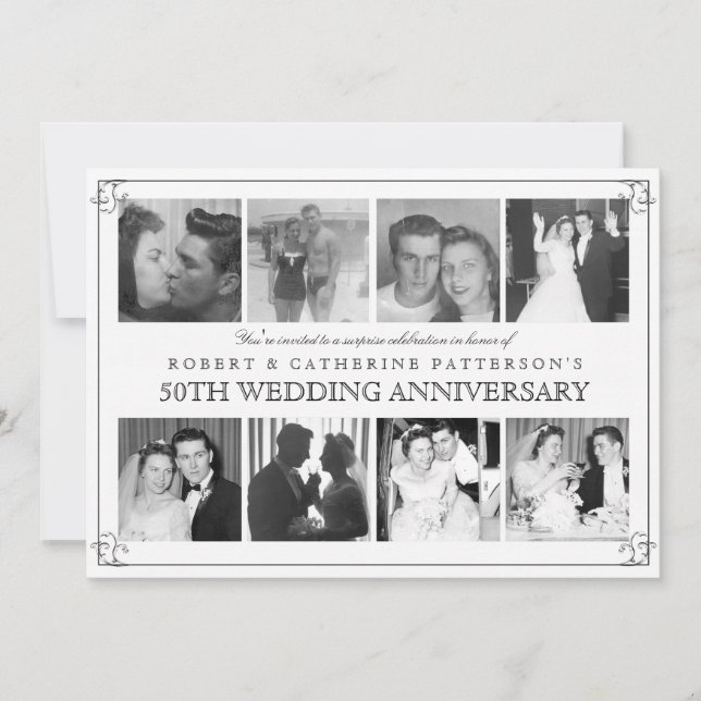 Photo Celebration 50th Wedding Anniversary Invitation (Front)
