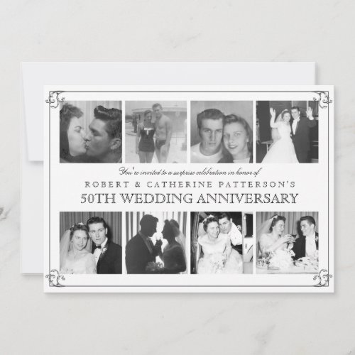 Photo Celebration 50th Wedding Anniversary Invitation