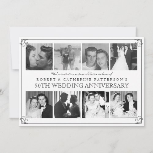 Photo Celebration 50th Wedding Anniversary Invites