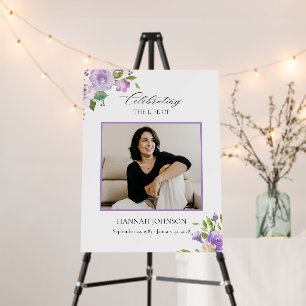 Photo Celebration of Life Floral Funeral  Foam Board