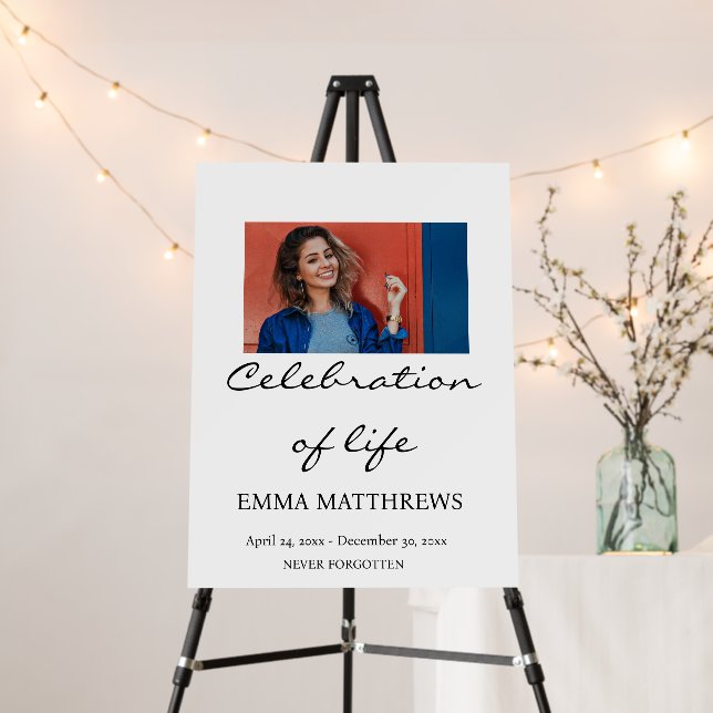 Photo Celebration Of Life Funeral Custom  Foam Board (In Situ (Stand))
