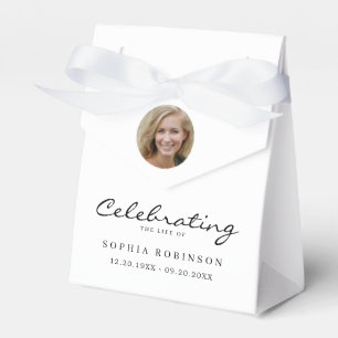 Photo Celebration of Life Funeral Memorial Favor Boxes