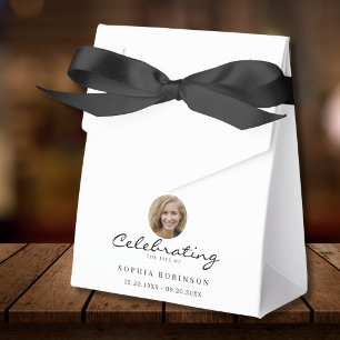 Photo Celebration of Life Funeral Memorial Favor Boxes