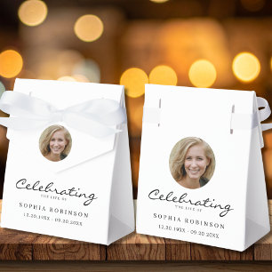 Photo Celebration of Life Funeral Memorial Favor Boxes