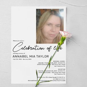 Photo Celebration of life Funeral Memorial Invitation