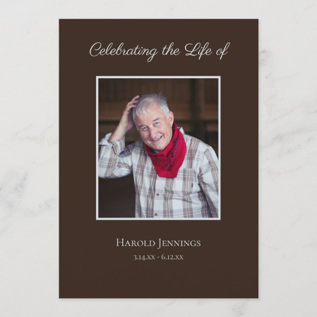 Photo Celebration of Life Funeral Order of Service Program (Front)