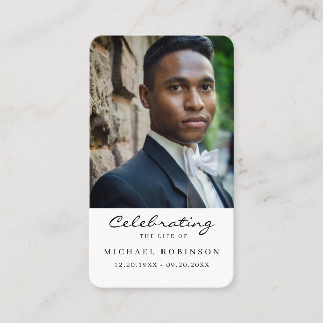 Photo Celebration of Life Funeral Prayer Card (Front)