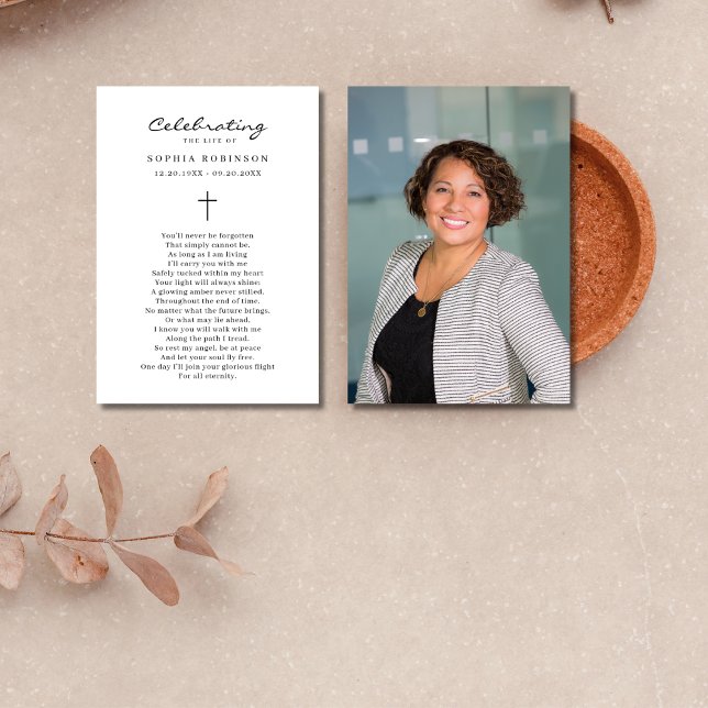 Photo Celebration of Life Funeral Prayer Card (Creator Uploaded)