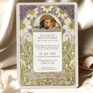 Photo Celebration of Life Marguerite Lavender Invitation