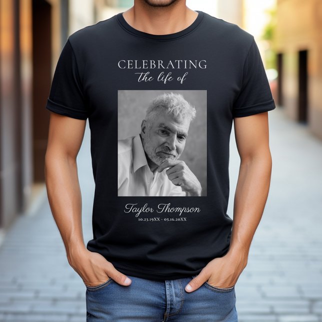 Photo Celebration of Life Memorial Black T-Shirt (Creator Uploaded)