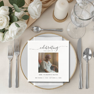 Photo Celebration of Life Memorial Funeral Napkins