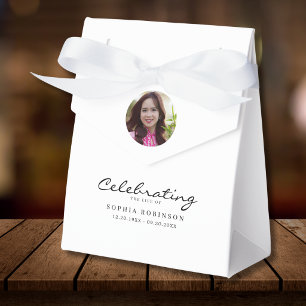Photo Celebration of Life Memorial Keepsake Favor Boxes