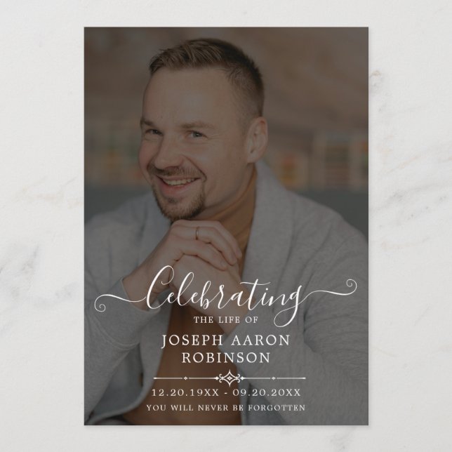 Photo Celebration of Life Order of Service  Program (Front)