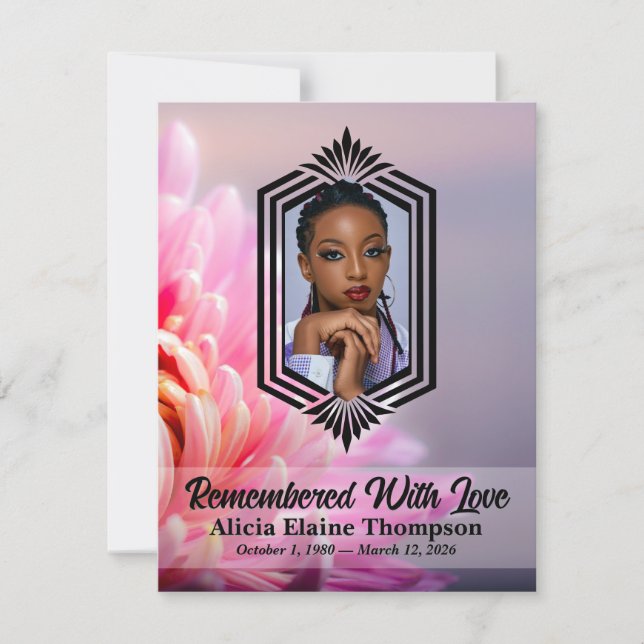 Photo Celebration Program — Pink Chrysanthemum (Front)