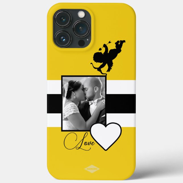 Photo Cell Phone Case White Heart Graphic  HAMbWG (Back)