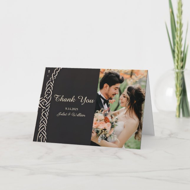 Photo Celtic Nordic Medieval Viking Wedding  Thank You Card (Front)