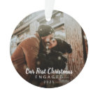 Photo Chalk Script Our First Christmas Engaged
