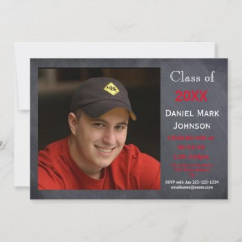 Photo Chalkboard Background - Grad Announcement by Midesigns55555 at Zazzle