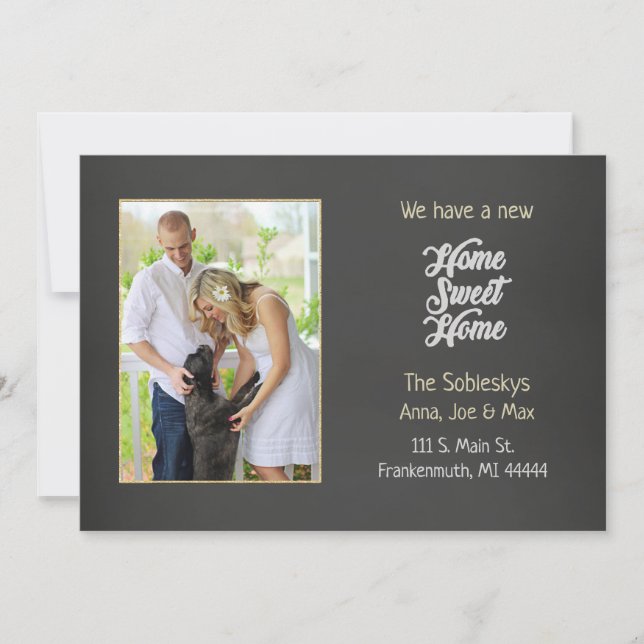 Photo Chalkboard We Have Moved  Invitation (Front)