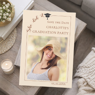 Photo Champagne Graduation party Save the Date
