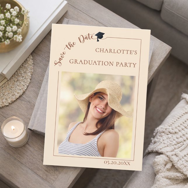 Photo champagne Graduation party Save the Date (Creator Uploaded)