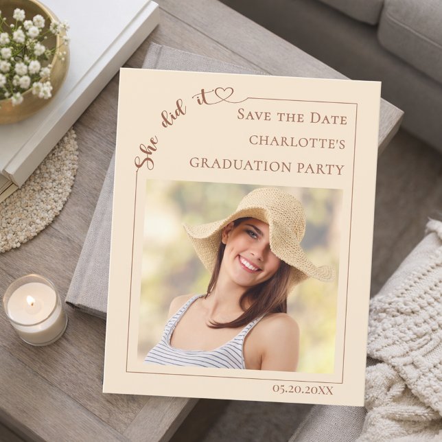 Photo Champagne Graduation Save the Date Card (Creator Uploaded)