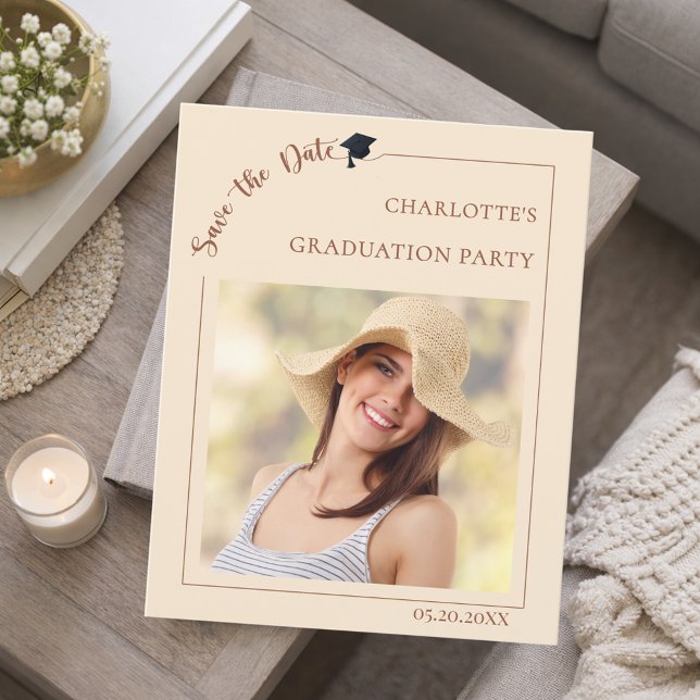 Photo champagne Graduation Save the Date Flyer (Creator Uploaded)