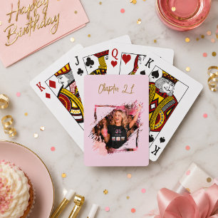 Photo Chapter 21 Pink Birthday Party Favors Poker Cards