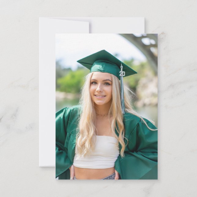 Photo  Cheerleader Black Gold Graduation Party  Invitation (Back)