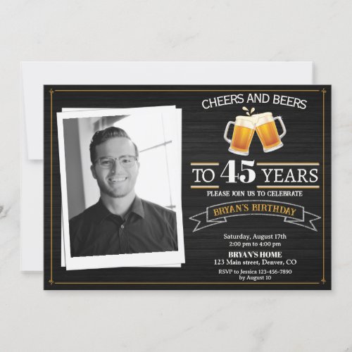 Photo cheers and beers invitation Adult man party